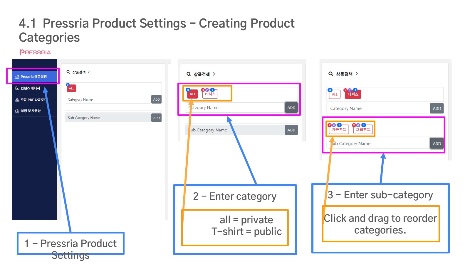 Create product categories